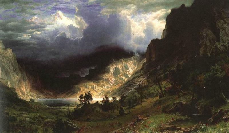 Albert Bierstadt Storm in the Rocky Mountains, Mt Rosalie oil painting picture